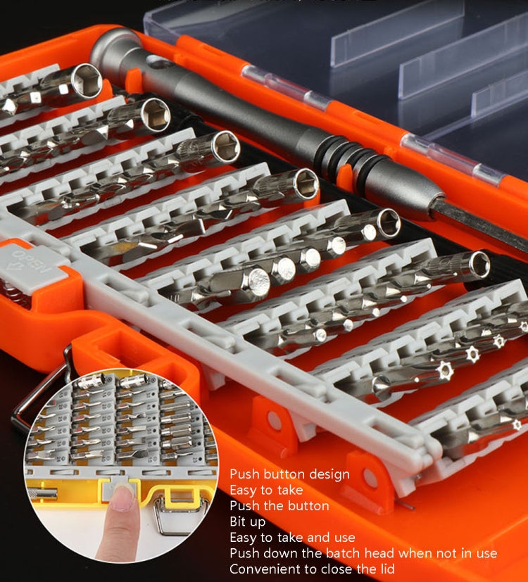 Obadun 9800 58 in 1 Screwdriver Set Manual CRV Batch Mobile Phone Disassembly Glasses Repair Tool, Obadun 9800(Yellow), Obadun 9800(Orange)