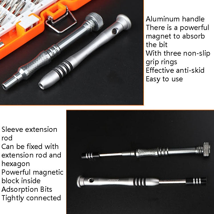 Obadun 9800 58 in 1 Screwdriver Set Manual CRV Batch Mobile Phone Disassembly Glasses Repair Tool, Obadun 9800(Yellow), Obadun 9800(Orange)