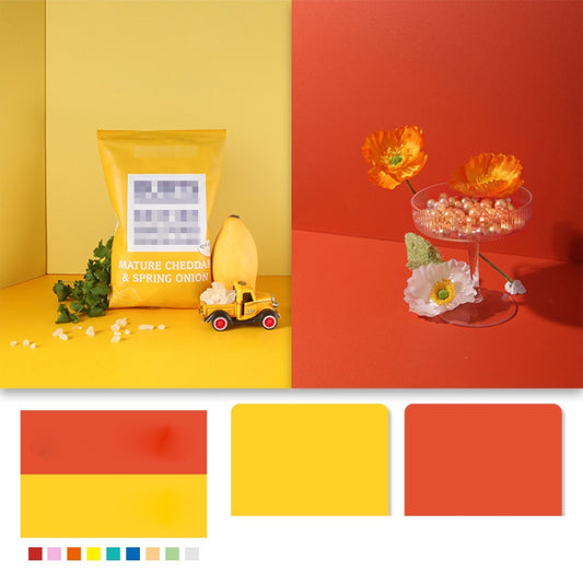 60 X 60cm Non-Reflective Matte PVC Board Double-Sided Solid Color Photo Background Board Filming Photography Props, Red + Pink, Orange + Yellow, Sky Blue + Lake Blue, Green + Apricot, White + Gray