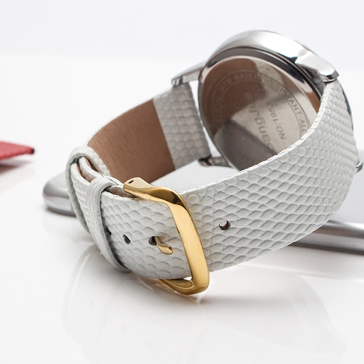 Thin Watch Chain With Calfskin Lizard Pattern Strap, Strap Width  12mm, Strap Width  14mm, Strap Width  16mm, Strap Width  18mm, Strap Width  20mm