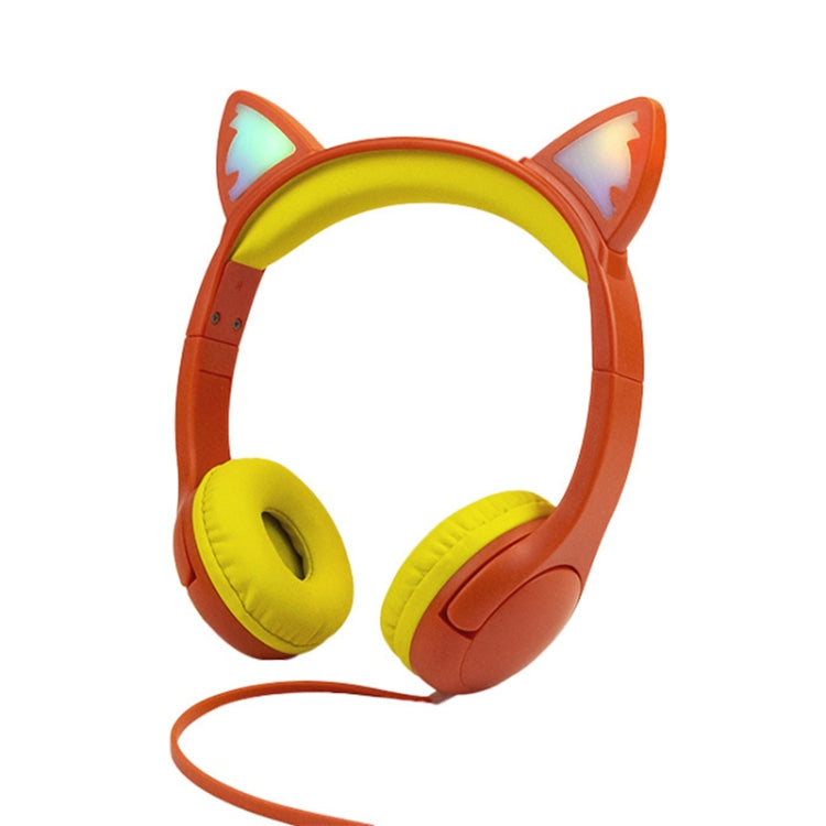 LX-K06 3.5mm Wired Children Learning Luminous Cat Ear Headset, Cable Length: 1.2m, Pink, Purple, Blue, Orange