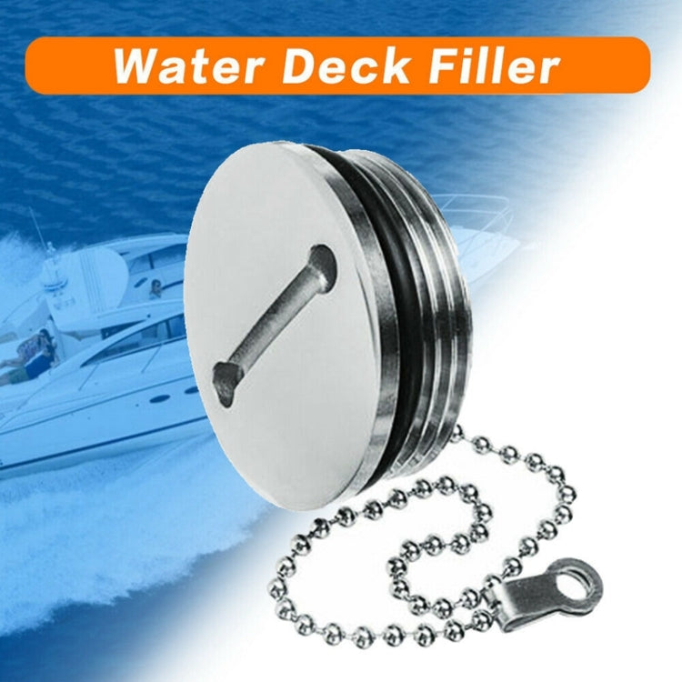 38mm Stainless Steel Boat Deck Fill Filler Replacement Cap + Chain Boat Replacement Accessories, Cap + Chain