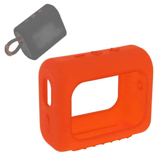 For JBL GO3 Bluetooth Speaker Silicone Cover Portable Protective Case with Carabiner