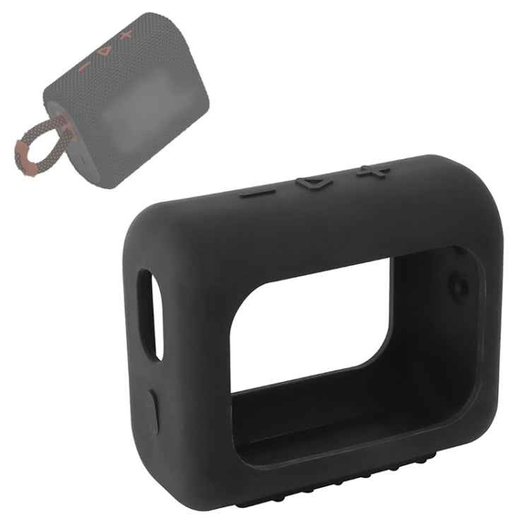 For JBL GO3 Bluetooth Speaker Silicone Cover Portable Protective Case with Carabiner