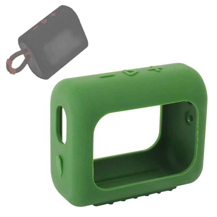 For JBL GO3 Bluetooth Speaker Silicone Cover Portable Protective Case with Carabiner