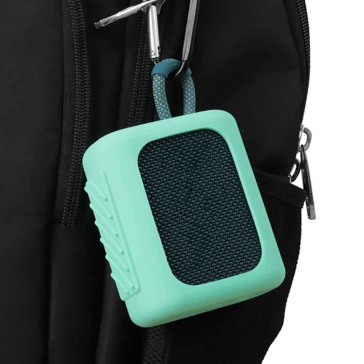 For JBL GO3 Bluetooth Speaker Silicone Cover Portable Protective Case with Carabiner
