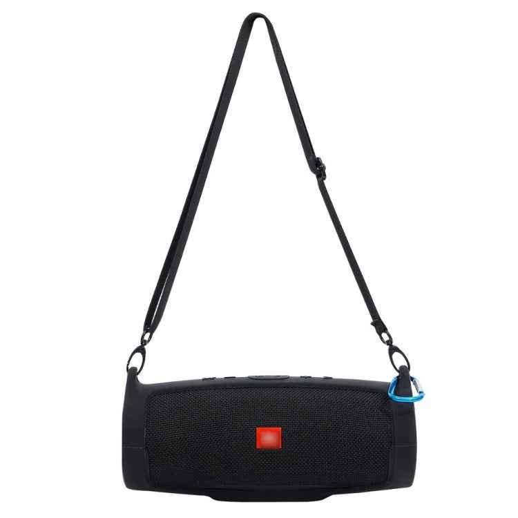 For JBL Charge 4 Bluetooth Speaker Portable Silicone Protective Cover with Shoulder Strap & Carabiner