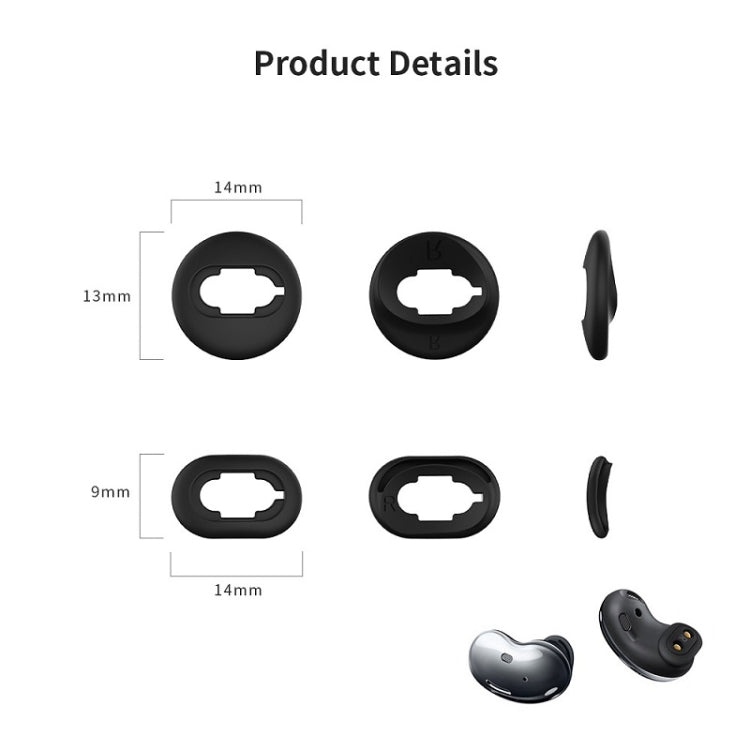 2 Sets Bluetooth Earphone Silicone Earplug Caps For Samsung Galaxy Buds Live, Black-2 Pairs, Red-2 Pairs, Brown-2 Pairs, White-2 Pairs