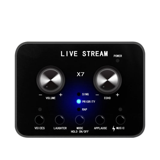 X7 Sound Card Voice Changer Mobile Phone And Computer Compatible With External Electronic Voice Call Microphone Live Sound Card