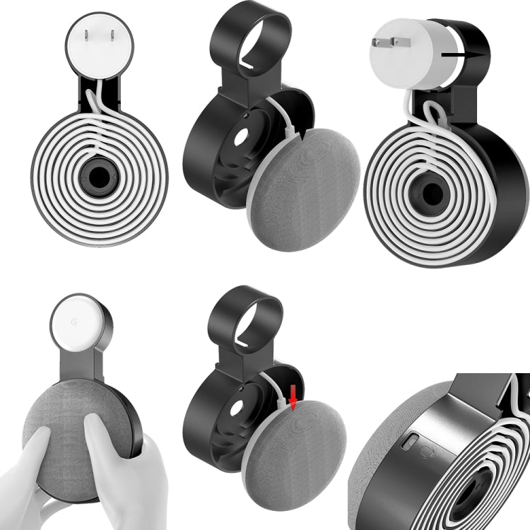 Wall-Mounted Bracket Power Cable Storage For Goole Nest Mini US Plug