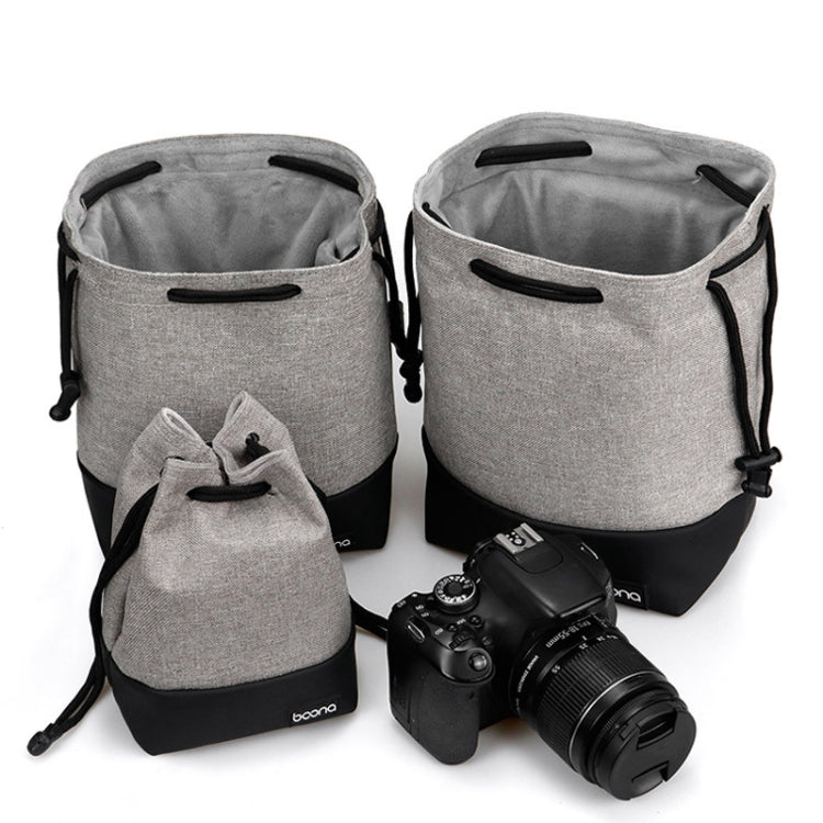 Baona Waterproof Micro SLR Camera Bag Protective Cover Drawstring Pouch Bag, Small Gray, Medium Gray, Large Gray