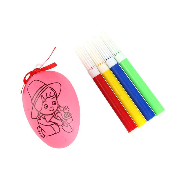 4 PCS Handmade Cartoon Painted Easter Eggs Children's Educational Toys, Random Pattern and Color