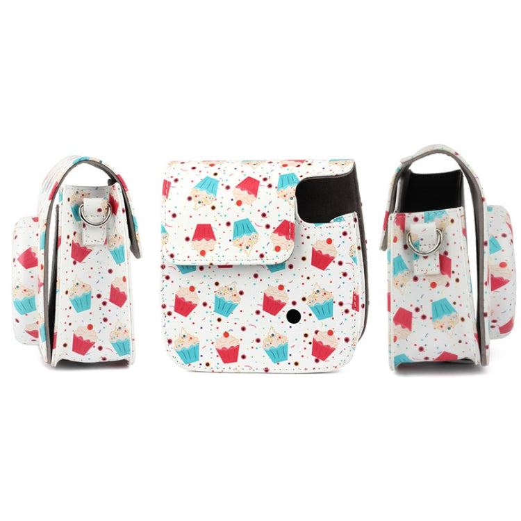 Full Body Camera PU Leather Case Bag with Strap for FUJIFILM instax mini 9 / mini 8+ / mini 8, Ice Cream Cake, Dessert Series