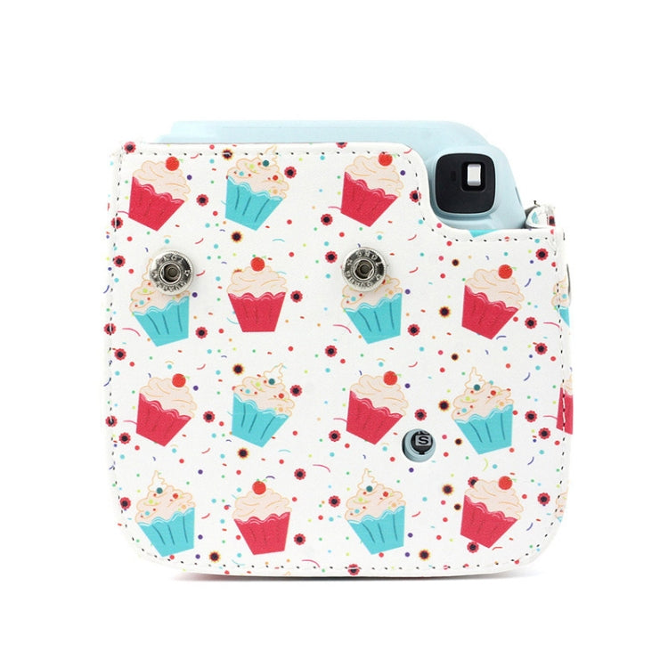 Full Body Camera PU Leather Case Bag with Strap for FUJIFILM instax mini 9 / mini 8+ / mini 8, Ice Cream Cake, Dessert Series
