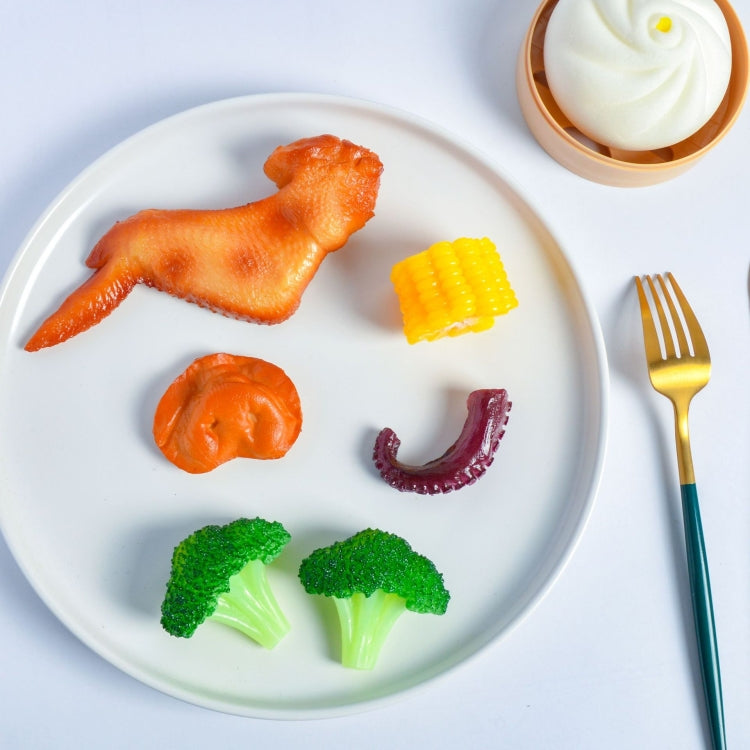 Simulation Food Model Photo Photography Props, 1 PC Brushed Steak, 1 PC Fragrant Steak, 1 PC Linger Steak, 2 PCS Chicken Wings, 3 PCS Squid, 3 PCS Pork Mouth, 3 PCS Poached Egg, 3 PCS Hot Dog, 4 PCS Mushroom, 4 PCS Corn, 4 PCS Broccoli, 10 PCS Root    ...