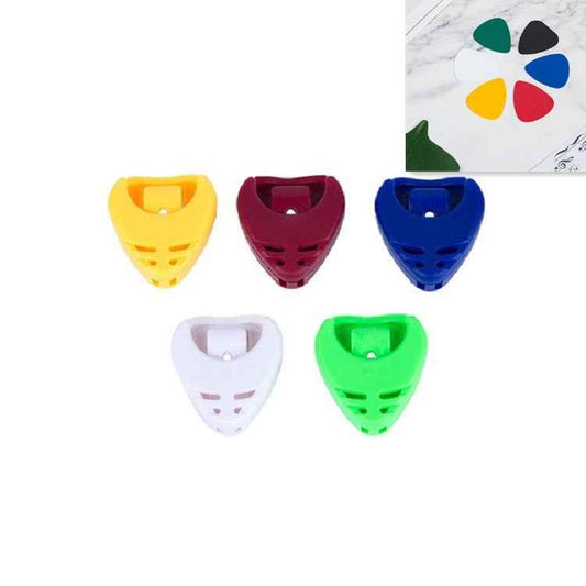 100 PCS ABS Storage Box for Guitar Pick, Random Color Delivery, Heart-shaped Pick Box, Large Triangular Pick Box