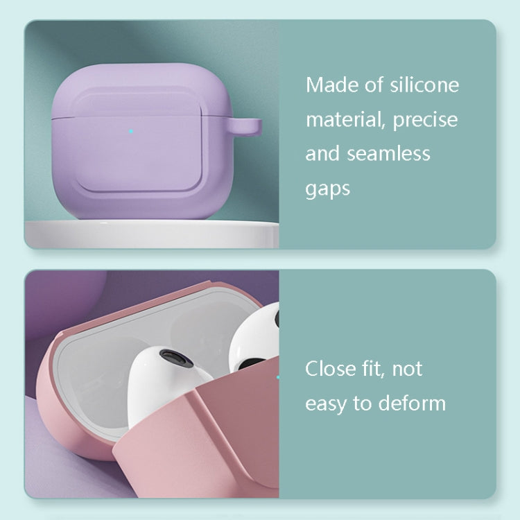 Silicone Shockproof Cover with Metal Buckle For AirPods 3, Night Green, White, Pink, Hyacinth Purple, Black, Midnight Blue