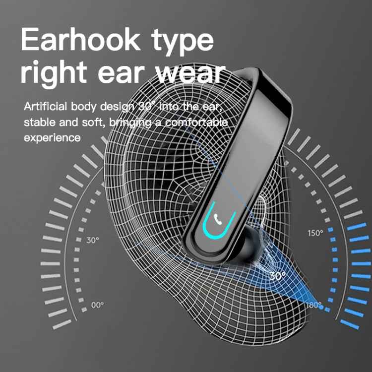 YX18 Bluetooth 5.1 Earhook Business Sport Single Ear Headphone