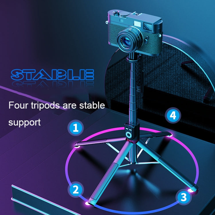 360-Degree Rotating Foldable Bluetooth Selfie Sticks Live Stand, Spec:, P220 TK (Double Clip)