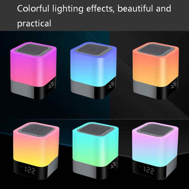 MUSKY Wireless Bluetooth Speaker Bedside Alarm Clock Touch Sensor Night Lamp Mini Speaker