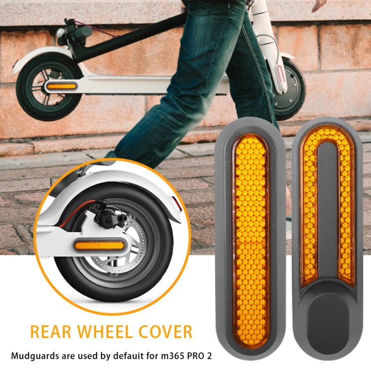 Electric Scooter Wheel Four-way Side Decorative Cover With Reflective Strips & Screws For Xiaomi Mijia 1S / Pro 2, Red, Yellow