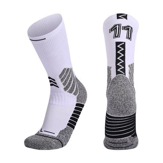 Men Terry Non-Slip Mid-Tube Sports Socks Basketball Socks, Adult  Free Size, Childrens Free Size