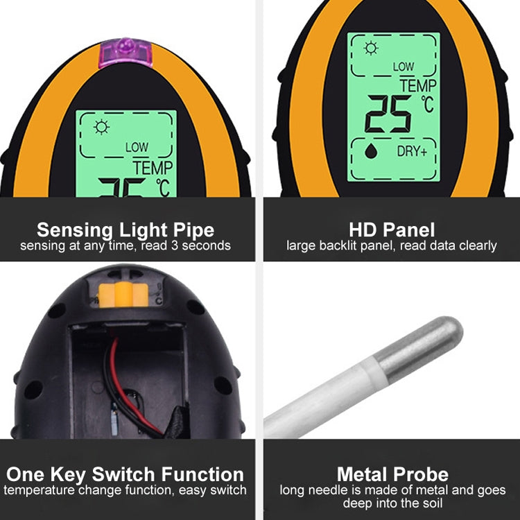 4 In 1 Soil Detector Electronic Soil PH Tester, 4 In 1