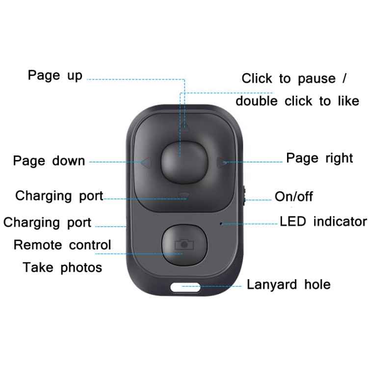 CDY001 Multifunctional USB Rechargeable Bluetooth Selfie Remote Control