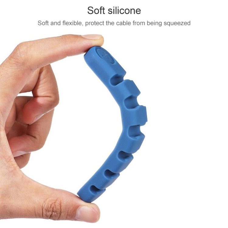 6 Holes Bear Silicone Desktop Data Cable Organizing And Fixing Device, 6 Holes
