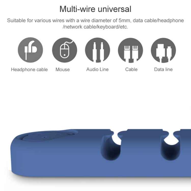 6 Holes Bear Silicone Desktop Data Cable Organizing And Fixing Device