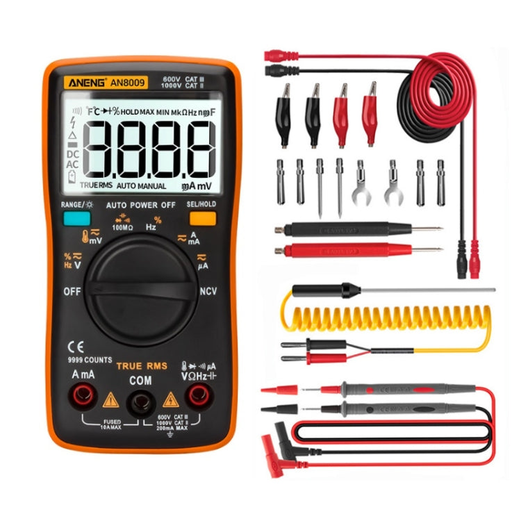 ANENG AN8009 NVC Digital Display Multimeter, Standard, Standard with Cable