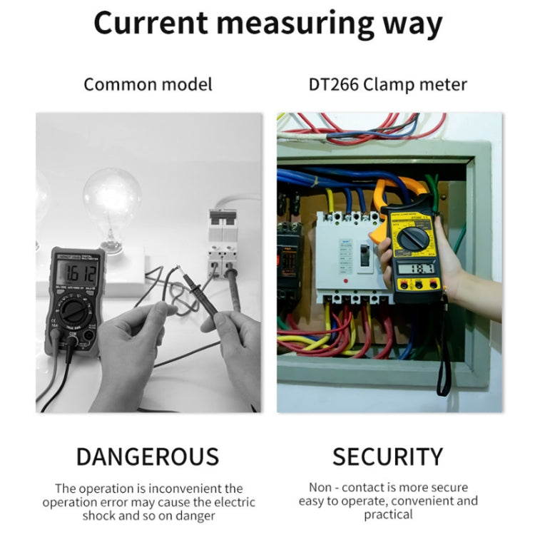 ANENG DT266  Automatic High-Precision Clamp Multimeter with Buzzer, DT266 Yellow, DT266 Red