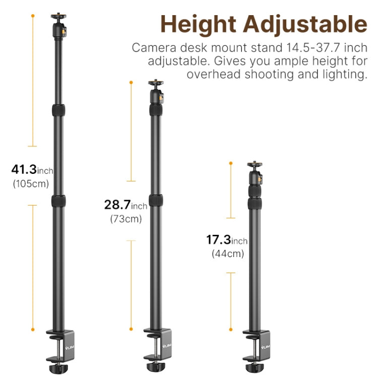 Vijim LS02  Live Desktop Extension Arm Light Stand  For Ring Light DSLR Camera