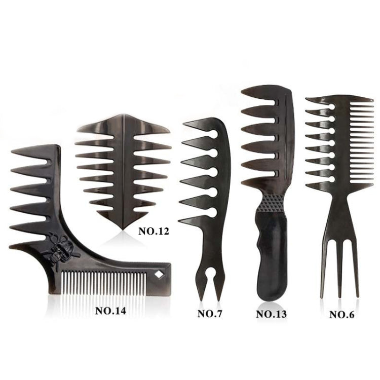 Beard Template Right-Angle Comb Men Retro Back Hair Comb, NO.6, NO.7, NO.12, NO.13, NO.14