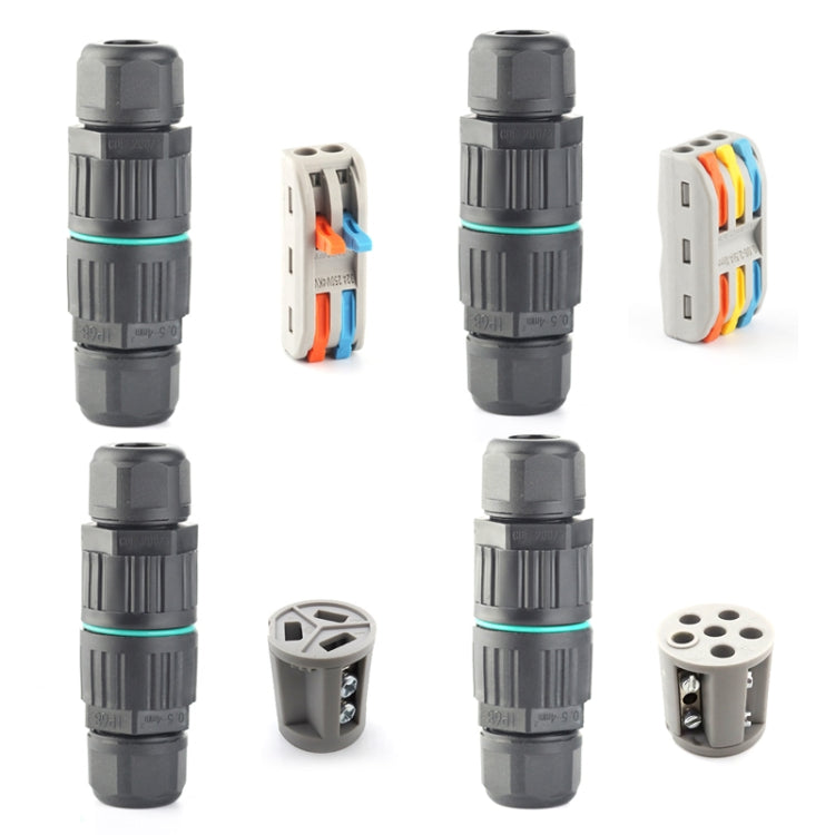 CDF-200/3 Waterproof Wire Connector, With 2 Pin Quick Connector, With 3 Pin Quick Connector, With 3 Pin Cold Pressure Terminal, With 5 Pin Cold Pressure Terminal