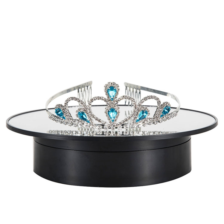 20cmTwo-Way Turntable Display Stand Video Shooting Props Turntable, White   Mirror, Black Mirror, Black+Black Velvet, White + White Velvet, White Bottom Black Velvet
