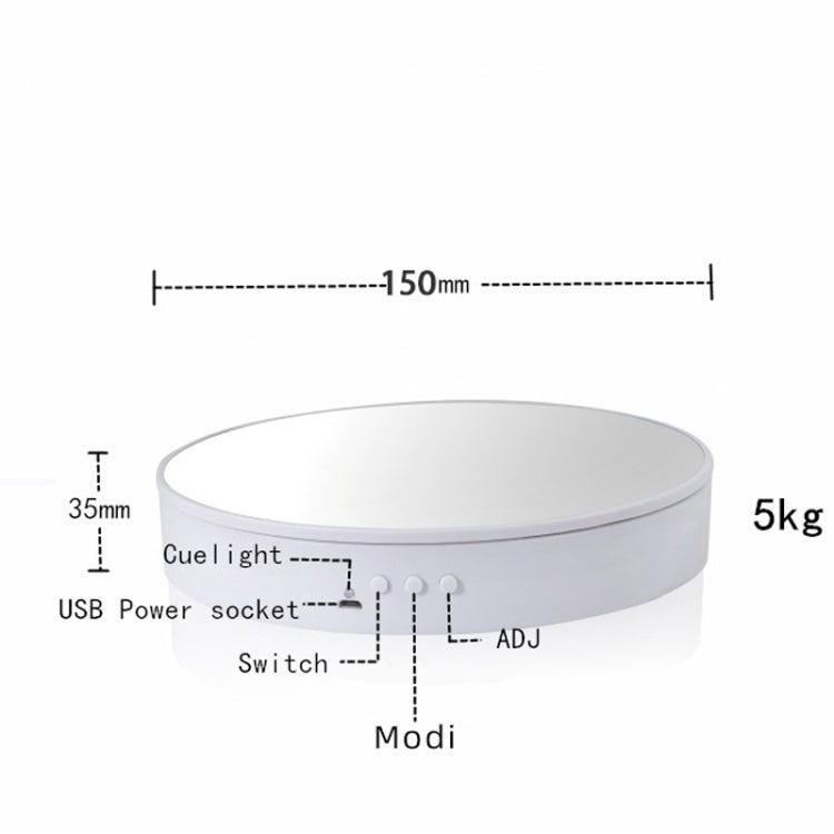 15cm Adjustable Speed Rotating Display Stand Props Turntable, White Mirror, Black Mirror, White Velvet, Black Velvet