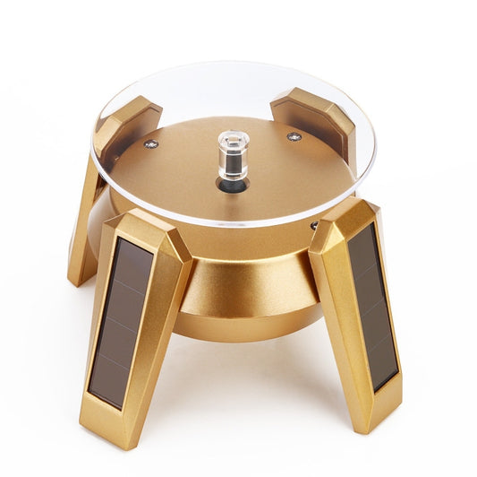 High-Footed UFO Solar 9cm 360 Rotating Display Stand Props Turntable, Gold Blue Light, Silver Blue Light, Black Blue Light, White Blue Light