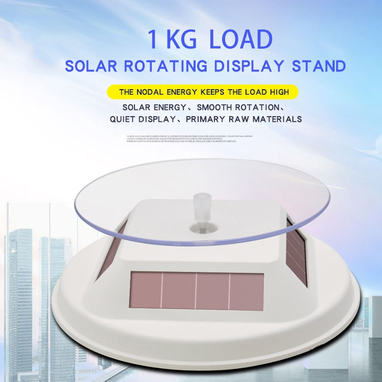 12cm Solar Rotating Display Stand Props Turntable, White, Black
