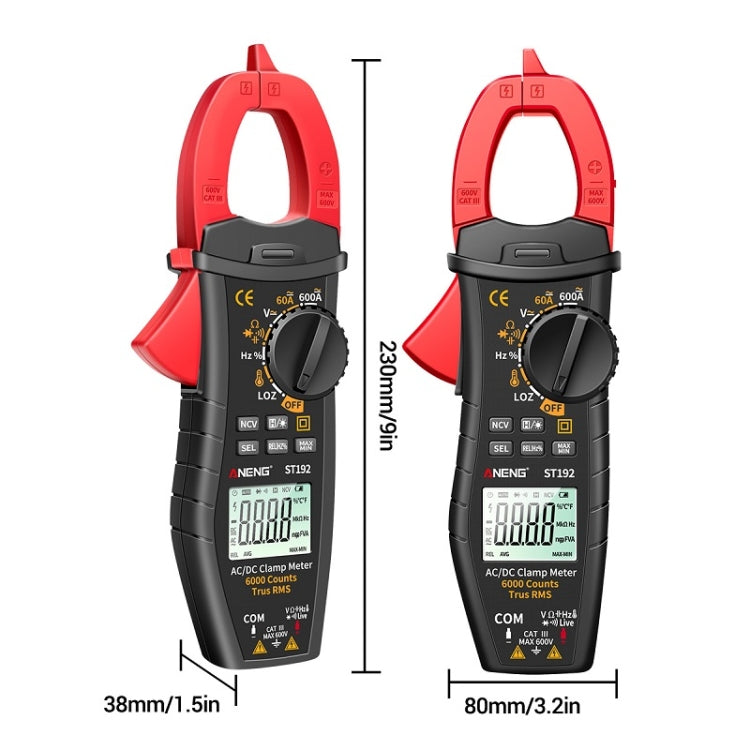 ANENG ST191 Multifunctional AC Clamp Digital Meter, ST190 Red, ST190 Black, ST191, ST192 600A DC Current, ST193 Intelligent Automatic