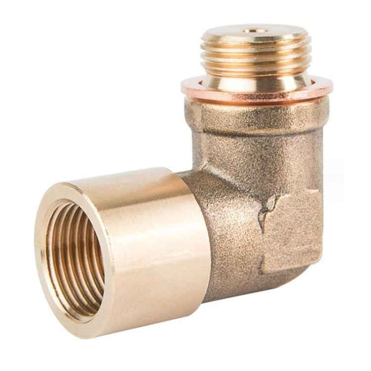 M18x1.5 Automotive 90 Degree Oxygen Sensor Brass Elbow Fitting, FH0227