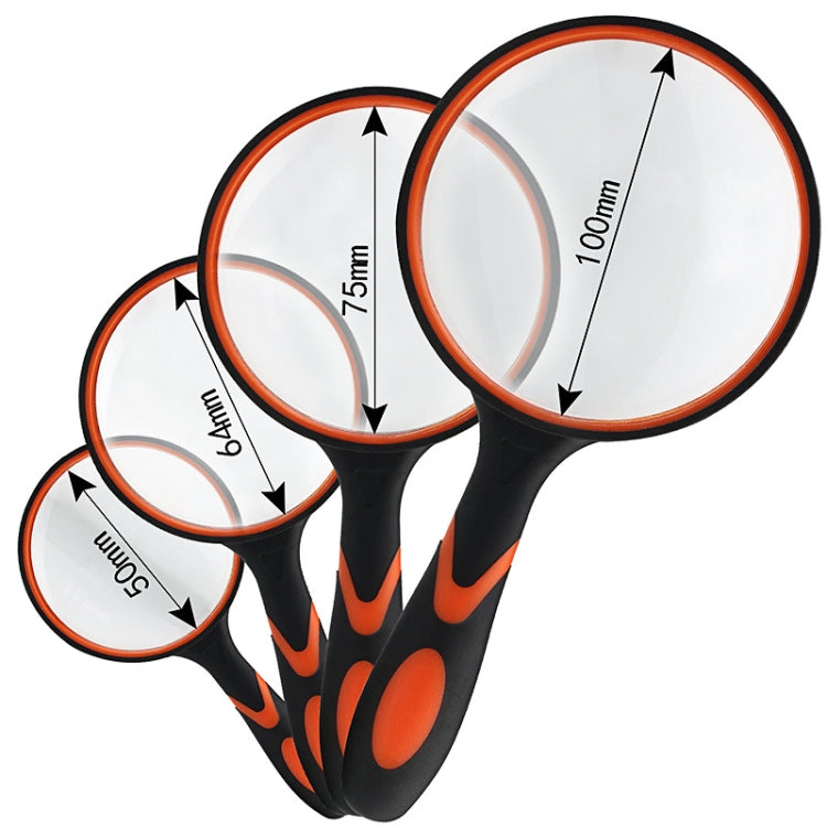 10X HD Optical Lens Handheld Magnifying Glass, 10X (50mm), 10X (65mm), 10X (75mm), 10X (100mm)