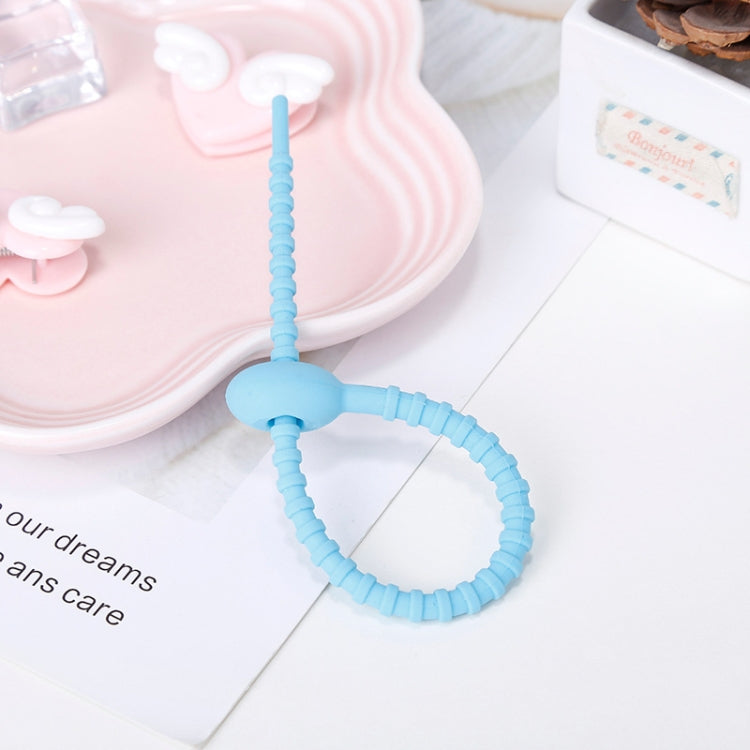 20 PCS Silicone Data Cable Storage Strap Cable Organizer, 21cm Grey, 21cm Yellow, 21cm Red, 21cm Green, 21cm Blue, 21cm Orange, 21cm Pink, 21cm Brown