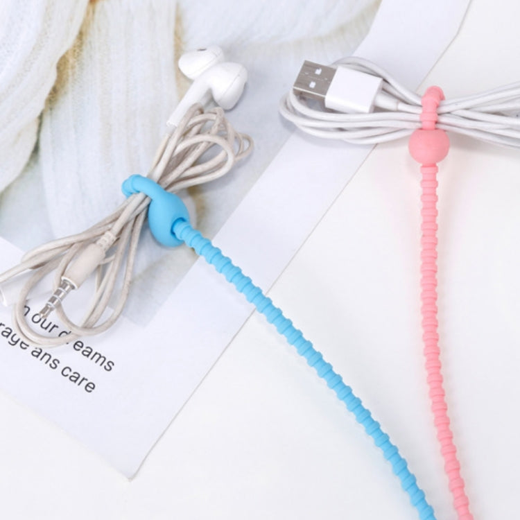 20 PCS Silicone Data Cable Storage Strap Cable Organizer, 21cm Green, 21cm Blue, 21cm Orange, 21cm Pink, 21cm Brown, 21cm Grey, 21cm Yellow, 21cm Red