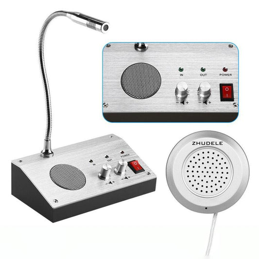 ZHUDELE ZDL-9908 Window Two-way Walkie-talkie Bank/Hospital/Station/Counter Microphone Amplifier,EU Plug, US Plug, EU Plug, UK Plug