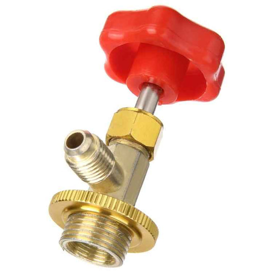 R134a Car Air Conditioning Refrigerant Anti-Leakage Switch, Red Metal Valve Bottle
