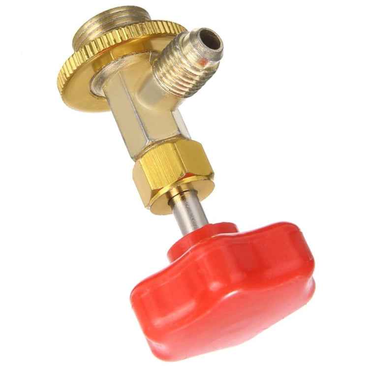 R134a Car Air Conditioning Refrigerant Anti-Leakage Switch, Red Metal Valve Bottle