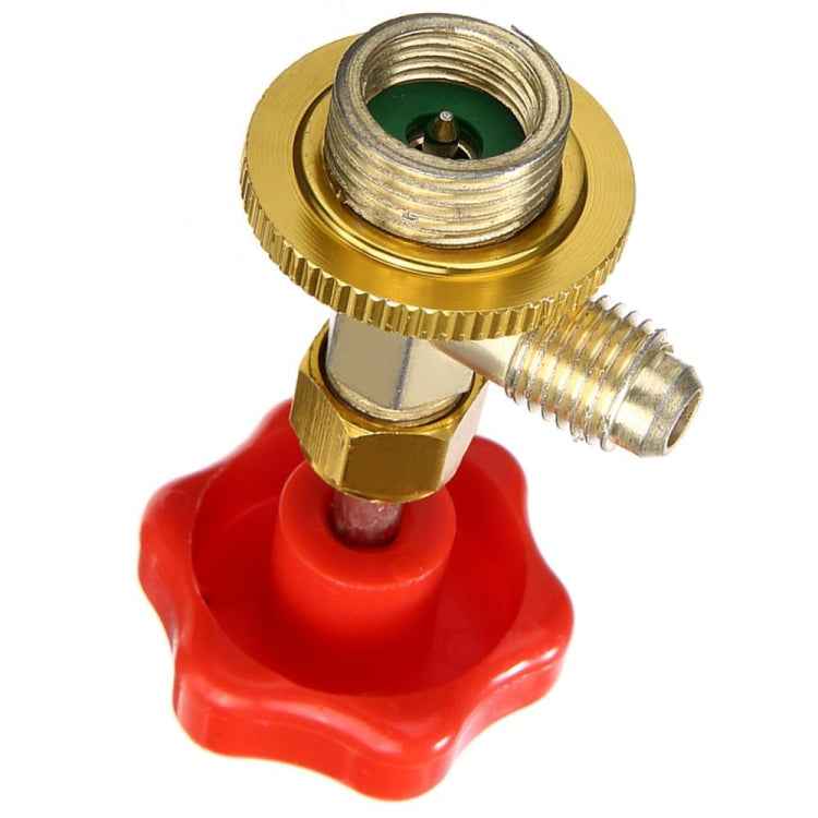 R134a Car Air Conditioning Refrigerant Anti-Leakage Switch, Red Metal Valve Bottle