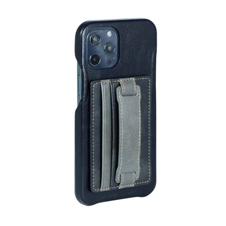2 PCS Leather Phone Card Sleeve Back Sticker Wrist Pull Strap Holder