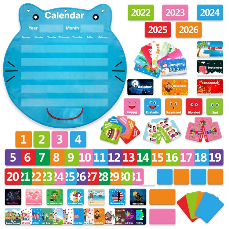 Classroom Decoration Cat Head Calendar Hanging Bag
